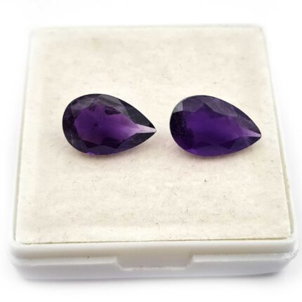 Natural African Amethyst Pear Cut Loose Stone Lot 9*14 MM 6.90 CT 2 Pcs