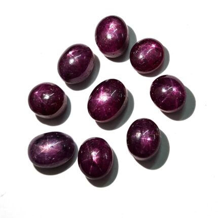 Natural Ruby Star Oval Cabochon Loose Sone Lot 3 Pcs 8.5*10.50-9*12 MM 22 CT
