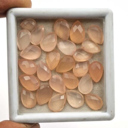 Natural Rose Quartz Loose Gemstone Pear Briolette Cut Lot 39 Pcs 8*12 MM 102 CT