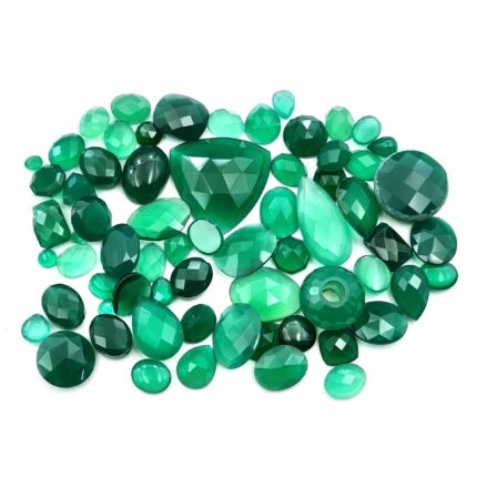 Natural Green Onyx Mix Cut loose Gemstone Lot 4-22 MM 50 CT 25 Pcs