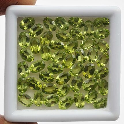Natural Peridot Oval Cut Loose Gemstone Lot 4*6 MM 30 CT 65 Pcs