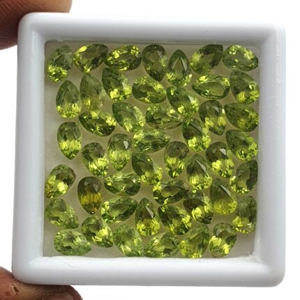 Natural Peridot Pear Cut Loose Gemstone Lot 4*6 MM 40 CT 79 Pcs