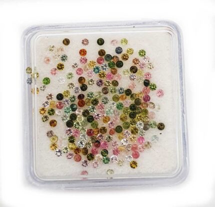 Natural Multi Tourmaline Round Cut Loose Gemstone Lot 100 Pcs 1.25 MM