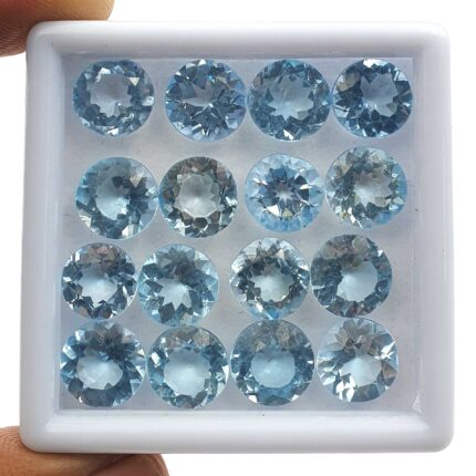 Natural Sky Blue Topaz Round Cut Loose Gemstone Lot 5 Pcs 10 MM 20 CT