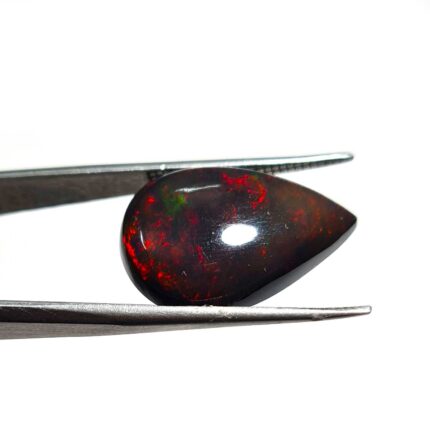 Natural Ethiopian Black Opal Pear Cabochon Loose Gemstone 16*23 MM 11.55 CT