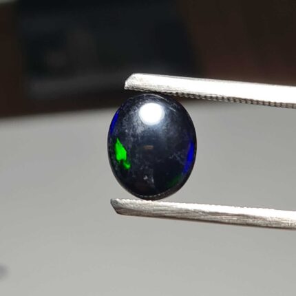 Natural Ethiopian Black Opal Oval Cabs Stone 10*12 MM 2.1 CT