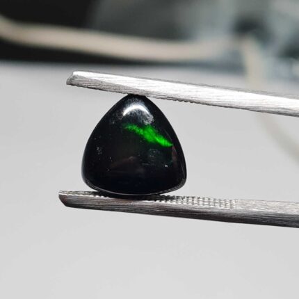 Natural Ethiopian Black Opal Trillion Cabochon Stone 12 MM 3 CT