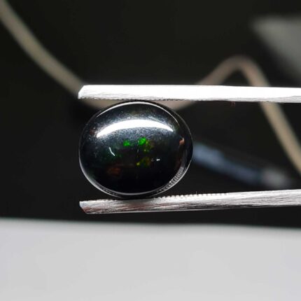 Natural Ethiopian Black Opal Oval Cabochon Stone 13.50*15.50 MM 6.45 CT
