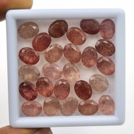 Natural Cherry Quartz Oval Cut Loose Gemstone Lot 31 Pcs 7*9 MM 50 CT