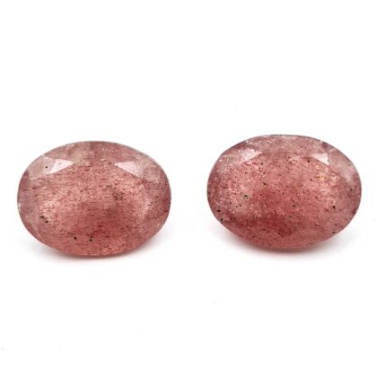 Natural Cherry Quartz Oval Cut Loose Gemstone Lot 2 Pcs 15*20 MM 28.65 CT