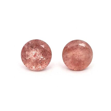 Natural Cherry Quartz Round Cut Loose Gemstone Lot 2 Pcs 13.75 MM 17.20 CT