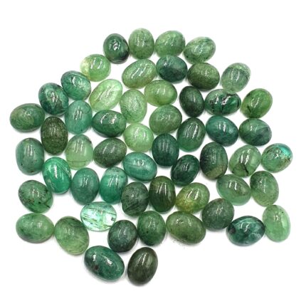 Natural Emerald Oval Cabochon Loose Gemstone Lot 6*8-6*9 MM 50 CT 34 Pcs