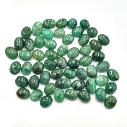 Natural Emerald Oval Cabochon Loose Gemstone Lot 6*8-6*10 MM 40 CT 30 Pcs