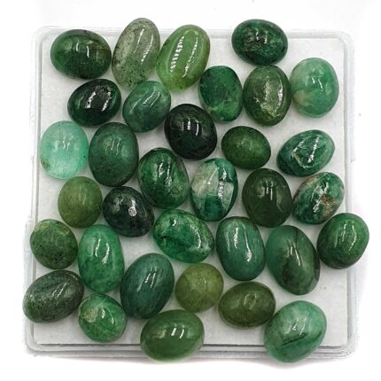 Natural Emerald Tumble Cabochon Loose Gemstone Lot 6*8-7.5*10 MM 100 CT 41 Pcs