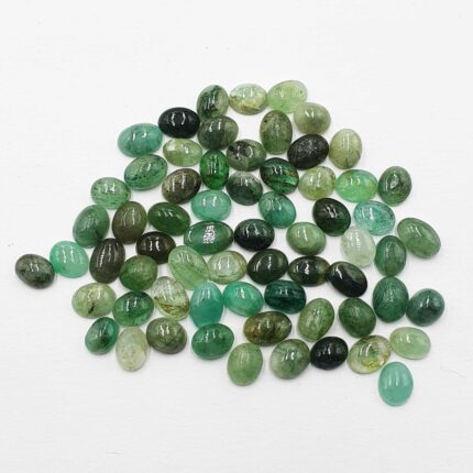 Natural Emerald Oval Cabochon Loose Gemstone Lot 4*6-6*8.5 MM 30 CT 33 Pcs