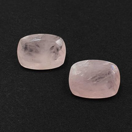 Natural Rose Quartz Cushion Cut Loose Gemstone 2 Pcs 12*16 MM 17.70 CT