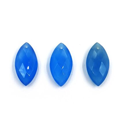 Natural Blue Chalcedony Marquise Briolette Cut Stone Lot 3 Pcs 11*22 MM 26.10 CT