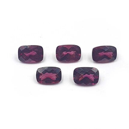 Natural Rhodolite Garnet Cushion Cut Loose Gemstone Lot 5 Pcs 4*6 MM 3 CT