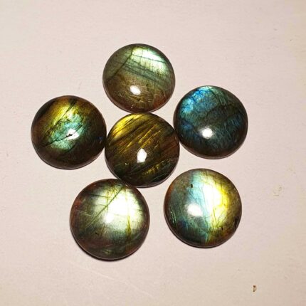 Natural Labradorite Round Cabochon Loose Gemstone Lot 7 Pcs 20 MM 150 CT
