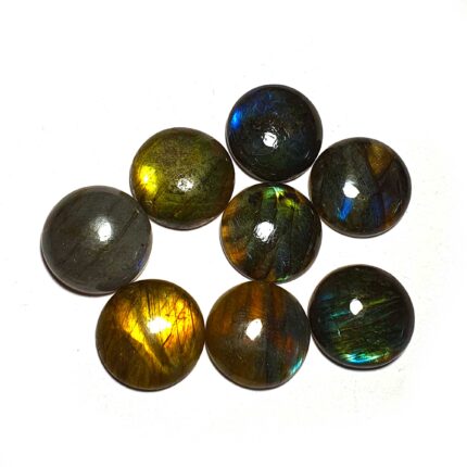 Natural Labradorite Round Cabochon Loose Gemstone Lot 8 Pcs 17 MM 112 CT