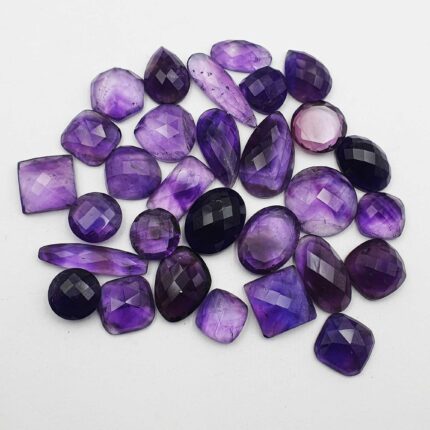Natural Brazilian Amethyst Mix Shape Cut Loose Stone Lot 10 Pcs 9-20 MM 109 CT