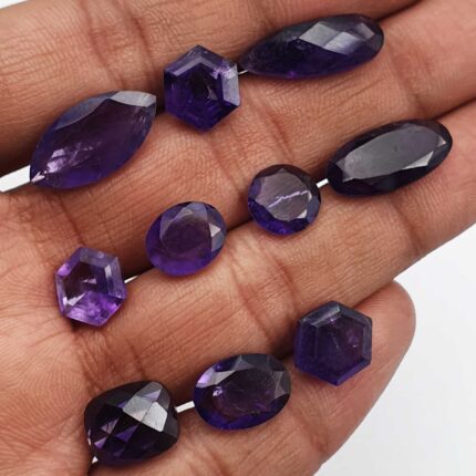 Natural Brazilian Amethyst Mix Shape Cut Gemstone Lot 25 Pcs 9-10 MM 103 CT