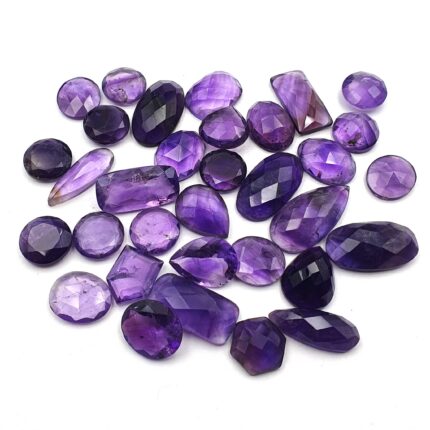 Natural Brazilian Amethyst Mix Shape Checker Cut Stone Lot 17 Pcs 8-12 MM 100 CT