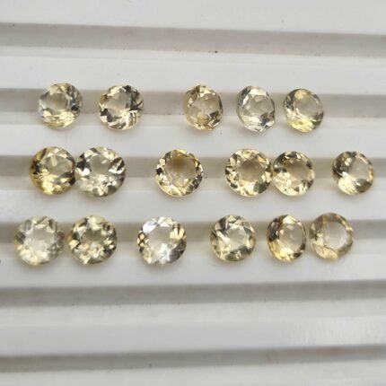 Natural Citrine Round Cut Loose Gemstone Lot 137 Pcs 5-6 MM 100 CT