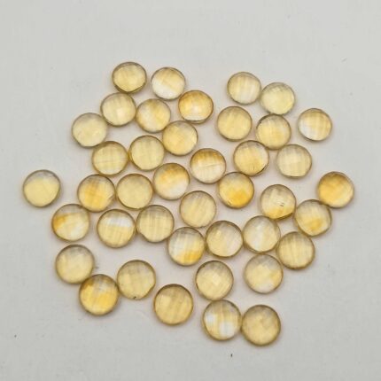 Natural Citrine Round Checker Cut Loose Gemstone Lot 41 Pcs 9 MM 96 CT