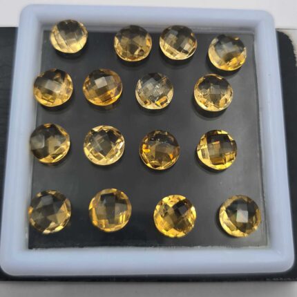 Natural Citrine Round Briolette Cut Loose Gemstone Lot 16 Pcs 7 MM 15 CT