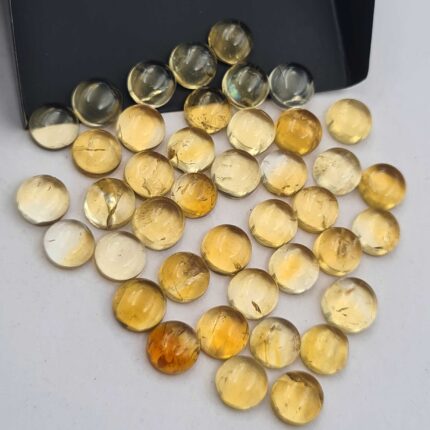 Natural Citrine Round Cabochon Loose Gemstone Lot 40 Pcs 7 MM 61 CT