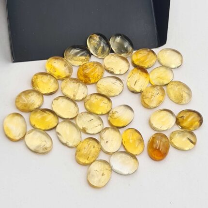 Natural Citrine Oval Cabochon Loose Gemstone Lot 33 Pcs 7*9 MM 64 CT