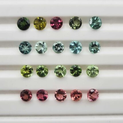 Natural Multi Tourmaline Round Cut Loose Gemstone Lot 36 Pcs 4 MM 10 CT