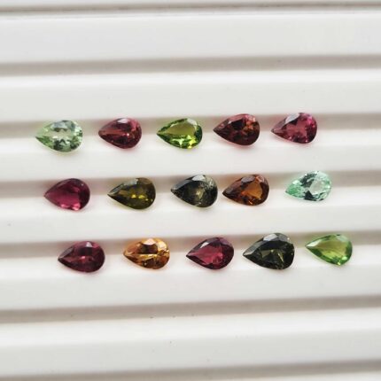 Natural Multi Tourmaline Pear Cut Loose Stone Lot 28 Pcs 4*6 MM 10 CT