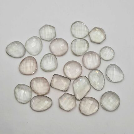 Natural Green Amethyst Fancy Checker Cut Loose Gemstone Lot 6 Pcs 12-16 MM 52 CT