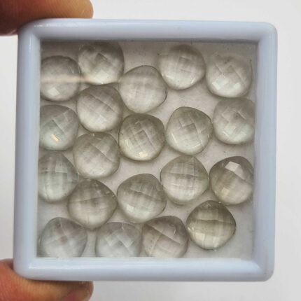 Natural Green Amethyst Cushion Checker Cut Loose Gemstone Lot 20 Pcs 9 MM 50 CT