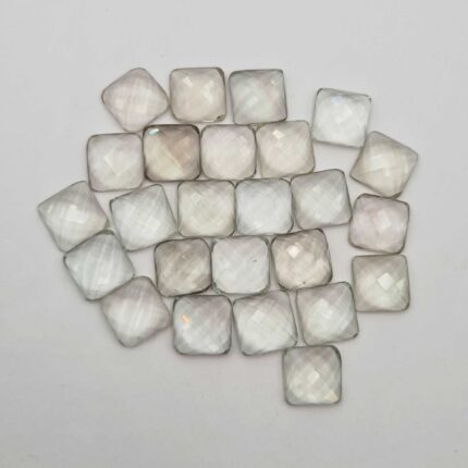 Natural Green Amethyst Cushion Checker Cut Loose Gemstone Lot 8 Pcs 12 MM 50 CT