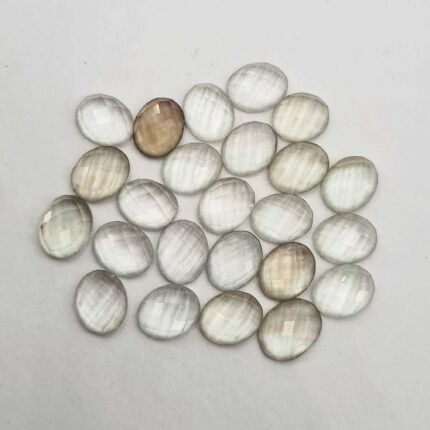 Natural Green Amethyst Oval Checker Cut Gemstone Lot 24 Pcs 8*10 MM 55 CT