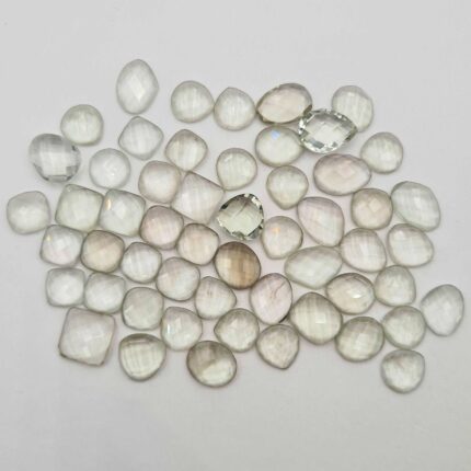 Natural Green Amethyst Mix Checker Cut Gemstone Lot 17 Pcs 6-12 MM 52 CT