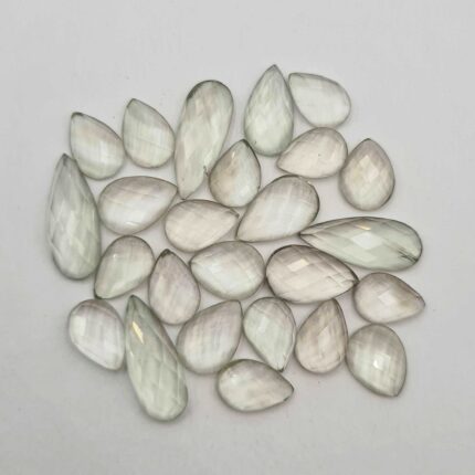 Natural Green Amethyst Pear Checker Cut Gemstone Lot 25 Pcs 8*12-9*15 MM 80 CT