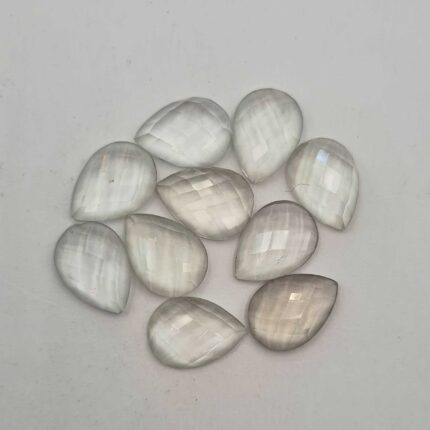 Natural Green Amethyst Pear Checker Cut Gemstone Lot 10 Pcs 10*14 MM 43 CT