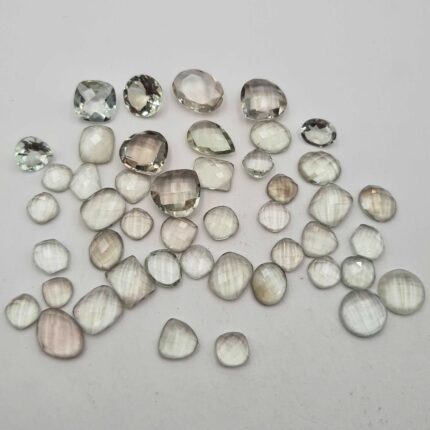 Natural Green Amethyst Mix Checker Cut Gemstone Lot 33 Pcs 8-15 MM 100 CT