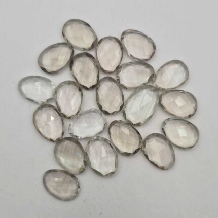 Natural Green Amethyst Rose Cut Gemstone Lot 20 Pcs 10*13.5-10*14 MM 81 CT