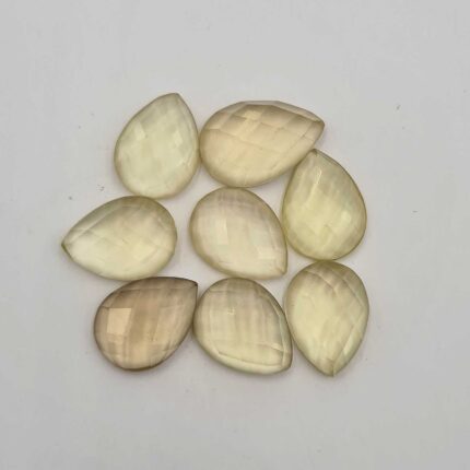 Natural Lemon Quartz Pear Checker Cut Gemstone Lot 8 Pcs 12*15.5-12*18 MM 57 CT