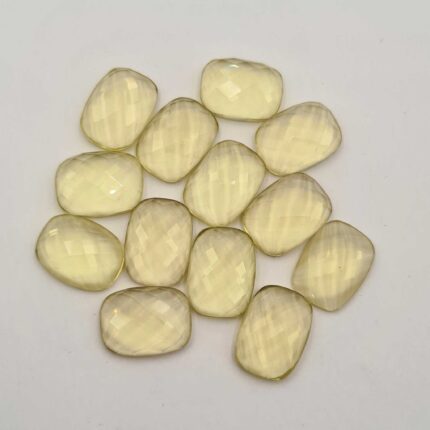 Natural Lemon Quartz Cushion Checker Cut Gemstone Lot 13 Pcs 12*16 MM 111 CT