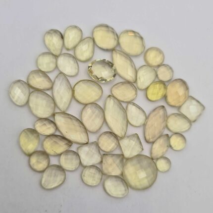 Natural Lemon Quartz Mix Checker Cut Loose Gemstone Lot 71 Pcs 5-12 MM 100 CT