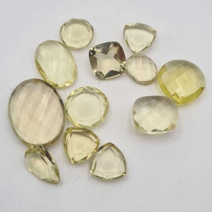 Natural Lemon Quartz Mix Cut Loose Gemstone Lot 12 Pcs 8-15 MM 57 CT