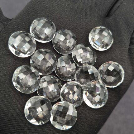 Natural Crystal Quartz Round Briolette Cut Loose Gemstone Lot 7 Pcs 15 MM 50 CT