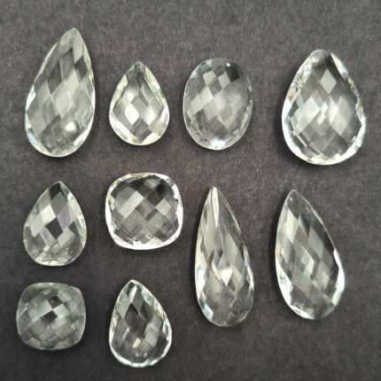 Natural Crystal Quartz Mix Briolette Cut Loose Stone Lot 10 Pcs 11-18 MM 105 CT