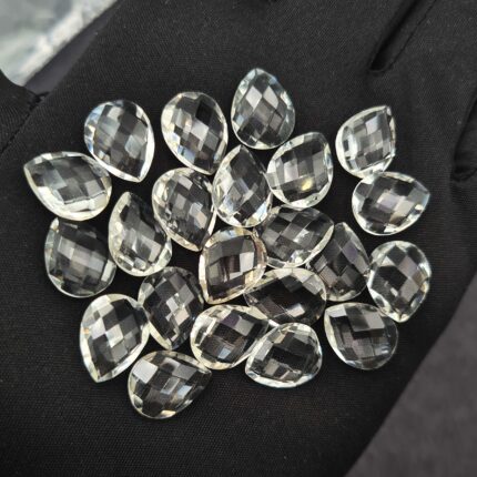 Natural Crystal Quartz Pear Briolette Cut Loose Stone Lot 23 Pcs 11*14 MM 104 CT